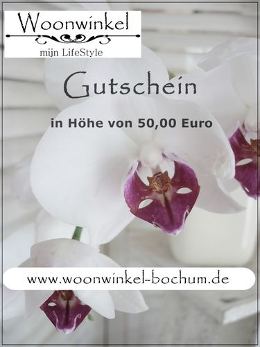 Woonwinkel-Gutschein in Höhe von 50,00 Euro - ein tolles Geschenk