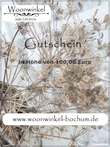 Woonwinkel-Gutschein in Höhe von 100,00 Euro - ein tolles Geschenk