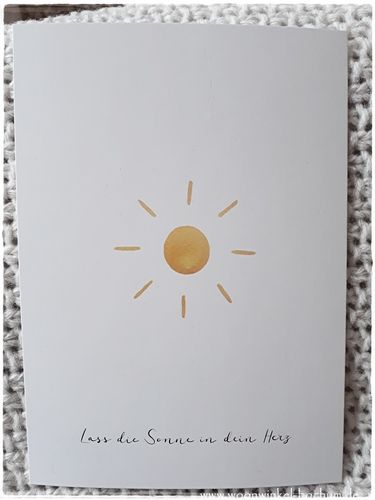 Eulenschnitt - Karte - Motiv Sonne - Lass die Sonne in Dein Herz