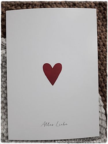 Wieder eingetroffen  * Eulenschnitt Karte / Motiv Herz "Alles Liebe"