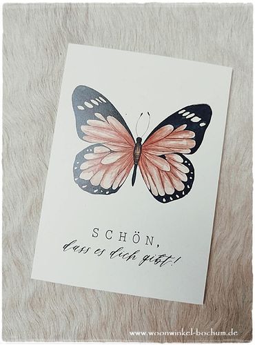 Frollein Lücke - wunderschöne Karte - Motiv "Schmetterling" -  Schön dass